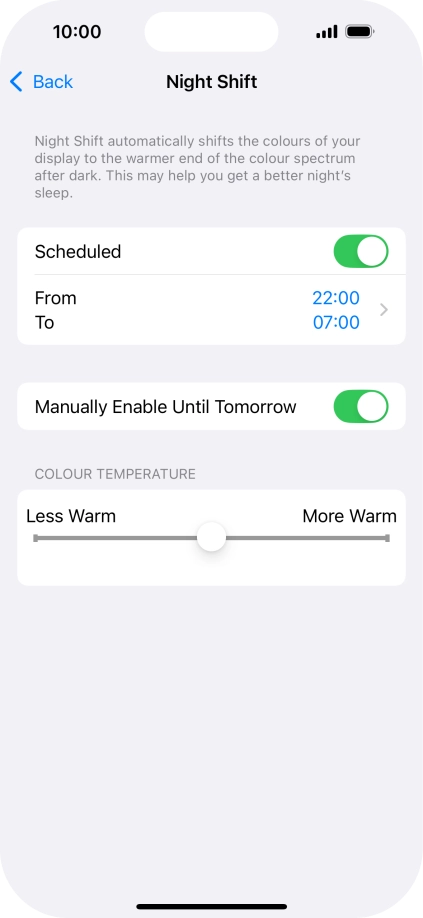 Press and drag the indicator below 