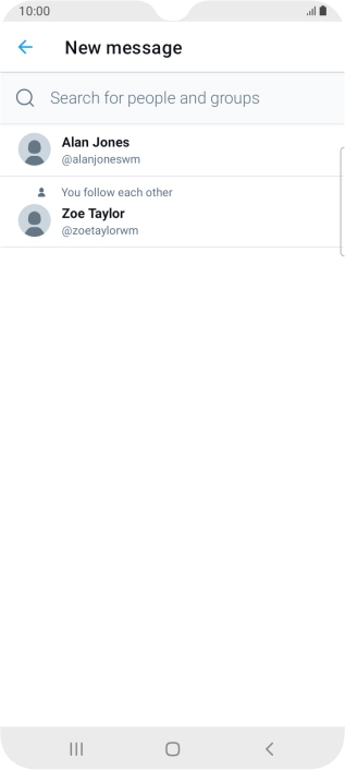 Press the search field.