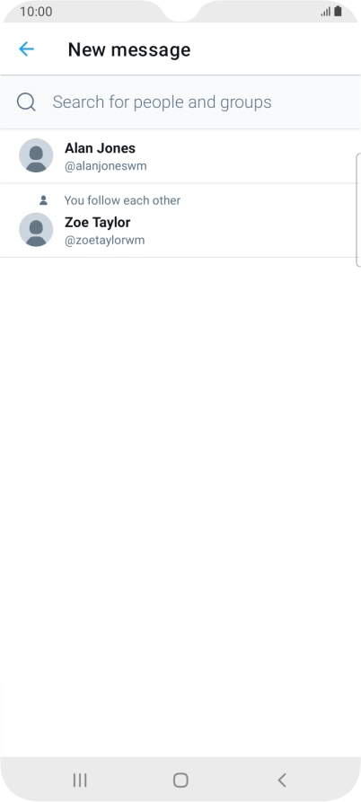 Press the search field.