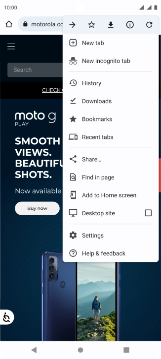 Press the star to add the bookmark.