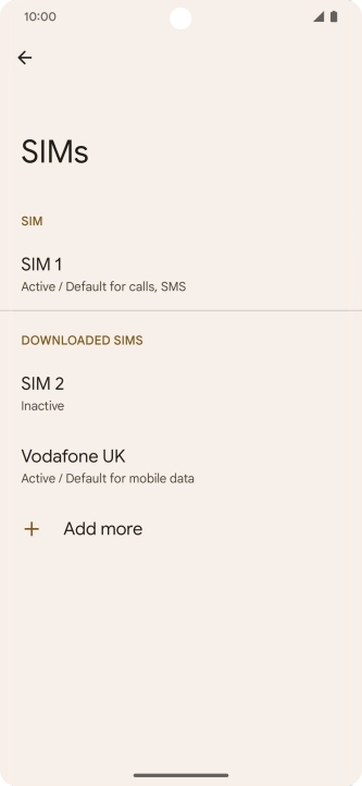 Press the required eSIM. Press the required eSIM.