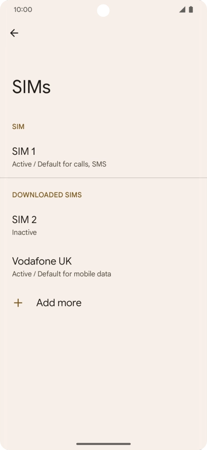 Press the required eSIM. Press the required eSIM.