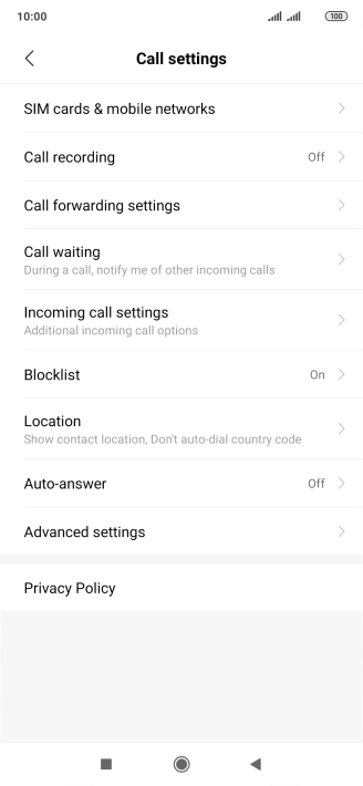 Press Advanced settings.