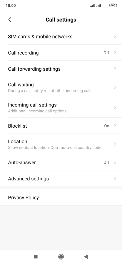 Press Advanced settings.
