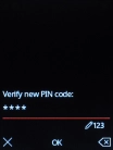 Key in the new PIN again and press the Navigation key.