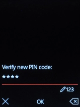 Key in the new PIN again and press the Navigation key.