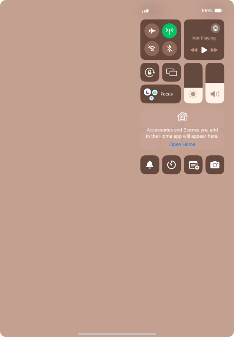 Press the flight mode icon to turn the function on or off.