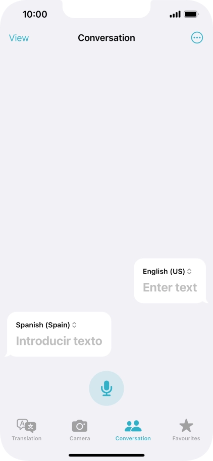 Press the microphone icon and say the required word or sentence.
