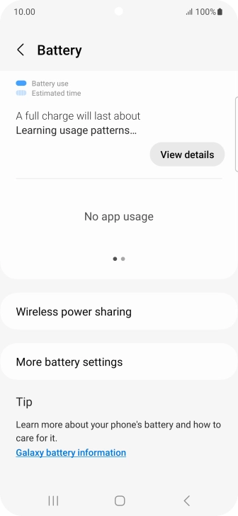 Press More battery settings.