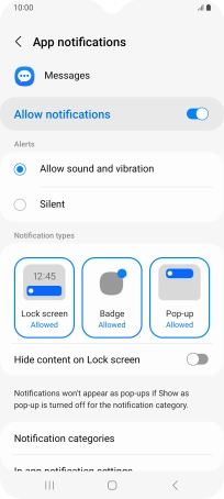 Press the indicator next to 