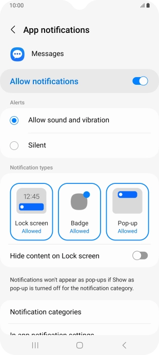 Press the indicator next to 