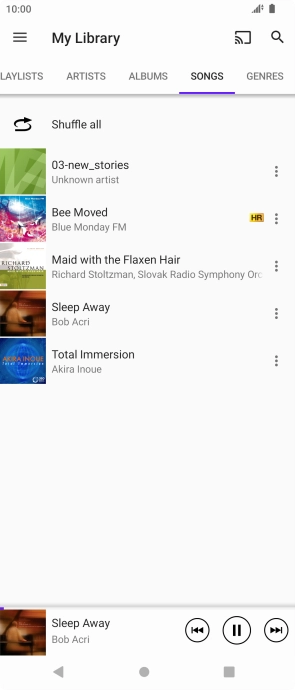 Press the song title.