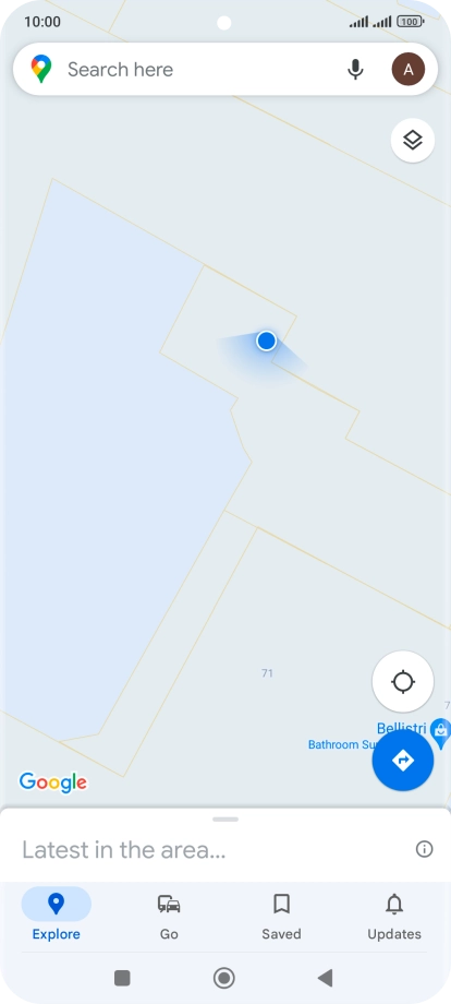 Press the search field and key in the required destination.
