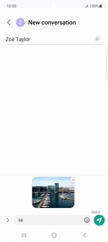 Press the send icon when you've finished your picture message.