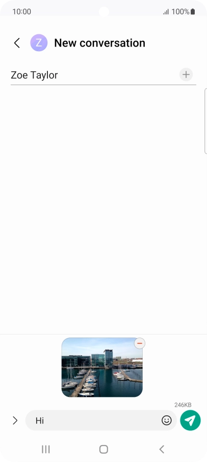 Press the send icon when you've finished your picture message.