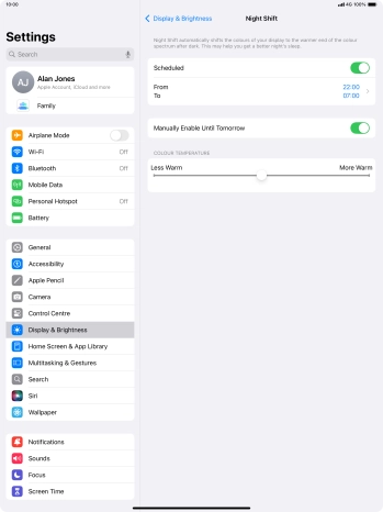 Press and drag the indicator below 