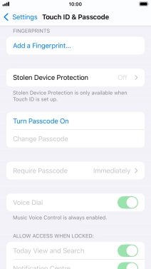 Press Turn Passcode On and key in a phone lock code of your own choice twice. Press Turn Passcode On and key in a phone lock code of your own choice twice.