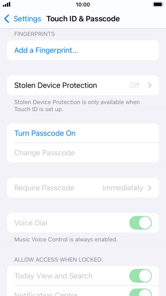 Press Turn Passcode On and key in a phone lock code of your own choice twice. Press Turn Passcode On and key in a phone lock code of your own choice twice.