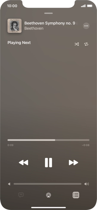 Press the shuffle icon to turn the function on or off.