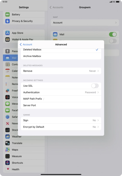 Press the indicator next to 