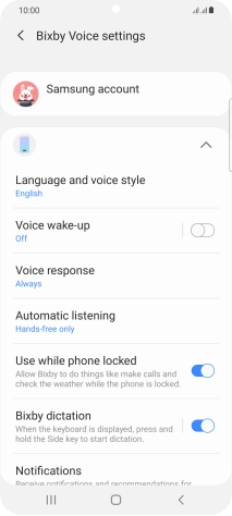 Follow the instructions on the screen to select the required settings.
