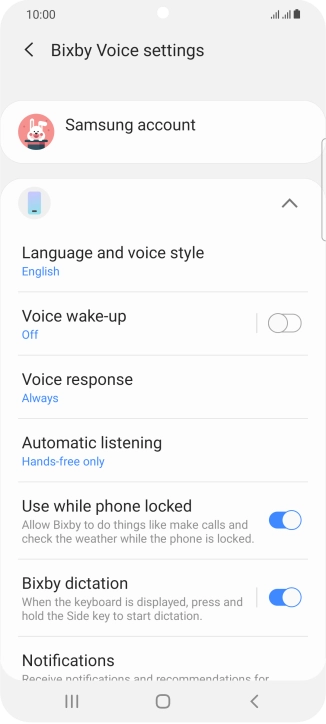 Follow the instructions on the screen to select the required settings.