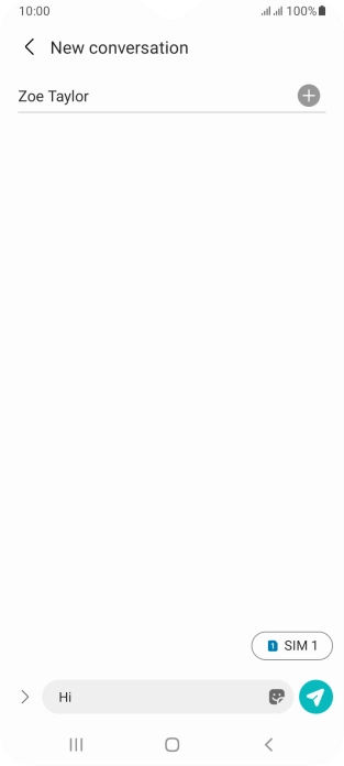 Press the send icon when you've finished your text message.