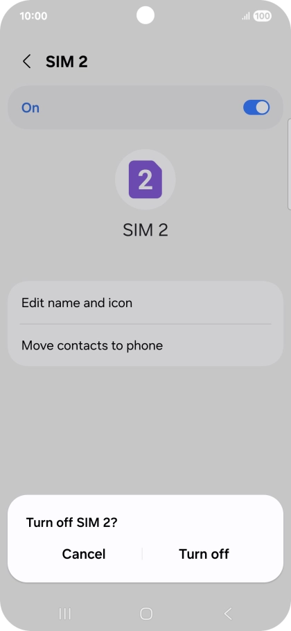 If you turn off use of the price plan, press Turn off.
