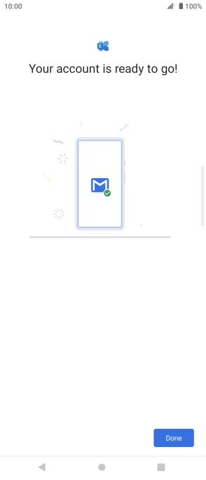 If this screen is displayed, your email account has been recognised and is being set up automatically. Follow the instructions on the screen to key in more information and finish setting up your phone.