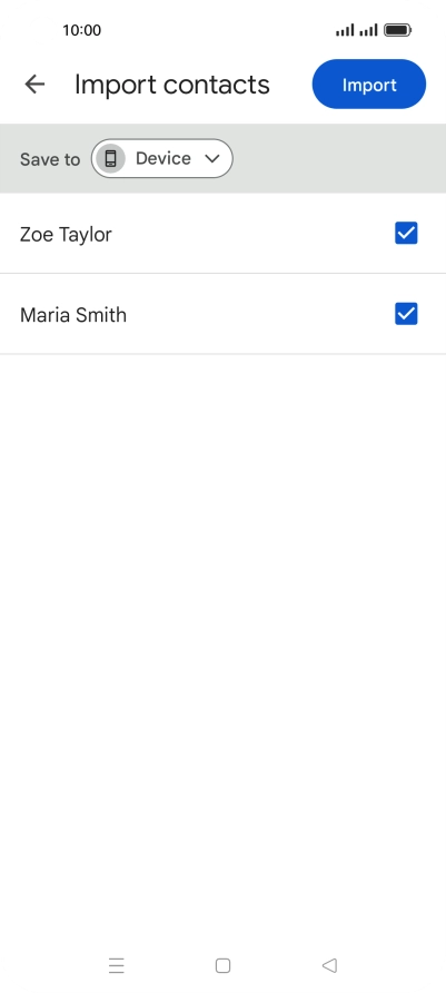 Press the fields next to the required contacts to select them.