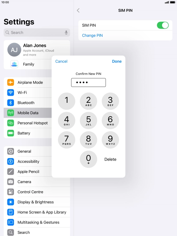 Key in the new PIN again and press Done.