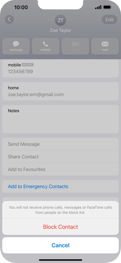 Press Block Contact.