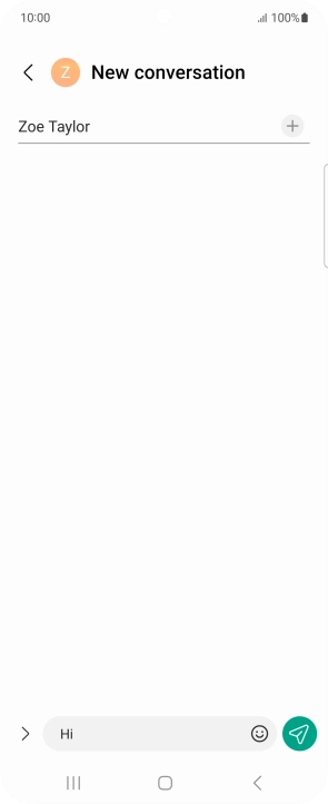 Press the send icon when you've finished your text message. Press the send icon when you've finished your text message.