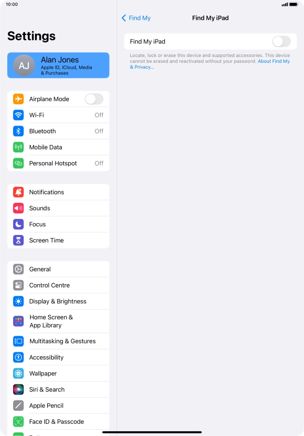Press the indicator next to 