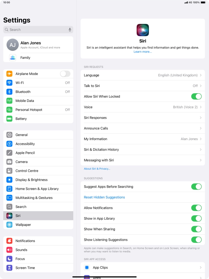 Press the indicator next to 