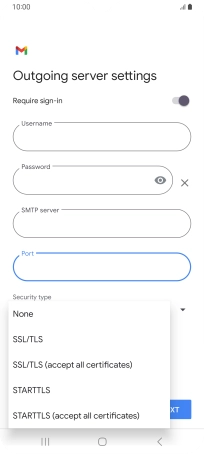 Press SSL/TLS. Press SSL/TLS.