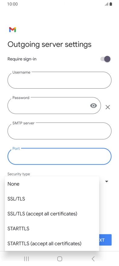 Press SSL/TLS. Press SSL/TLS.