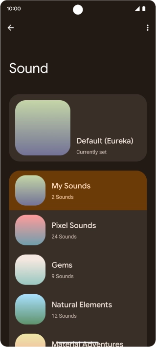 Press the required category.