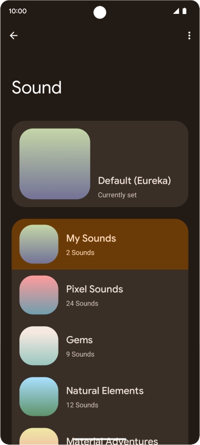 Press the required category.