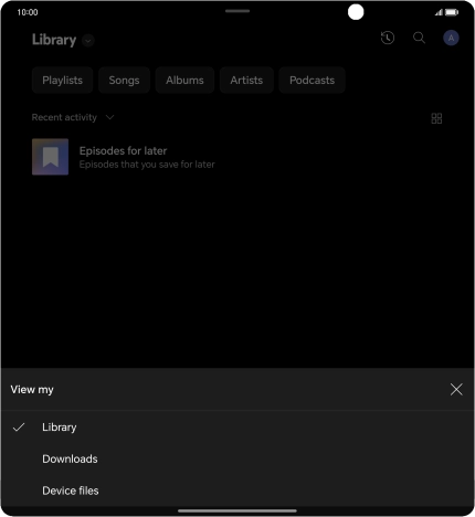 Press the required category and go to the required audio file.