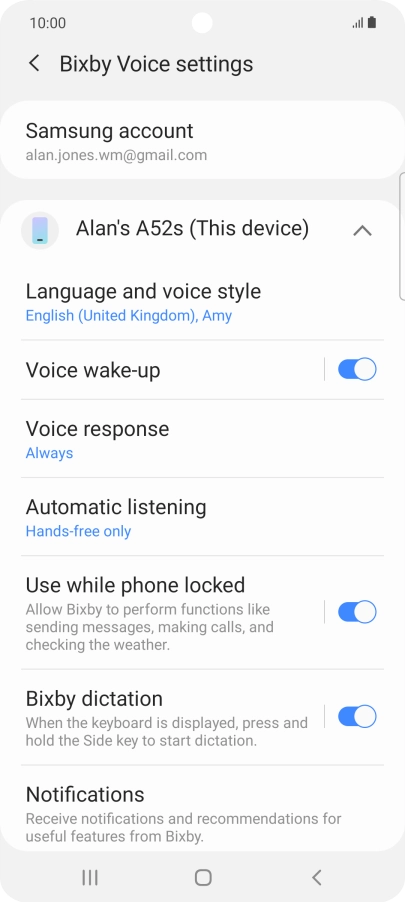Follow the instructions on the screen to select the required settings.