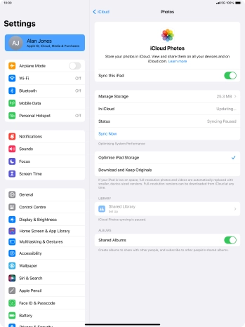 Press the indicator next to 