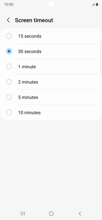 Press the required setting. Press the required setting.