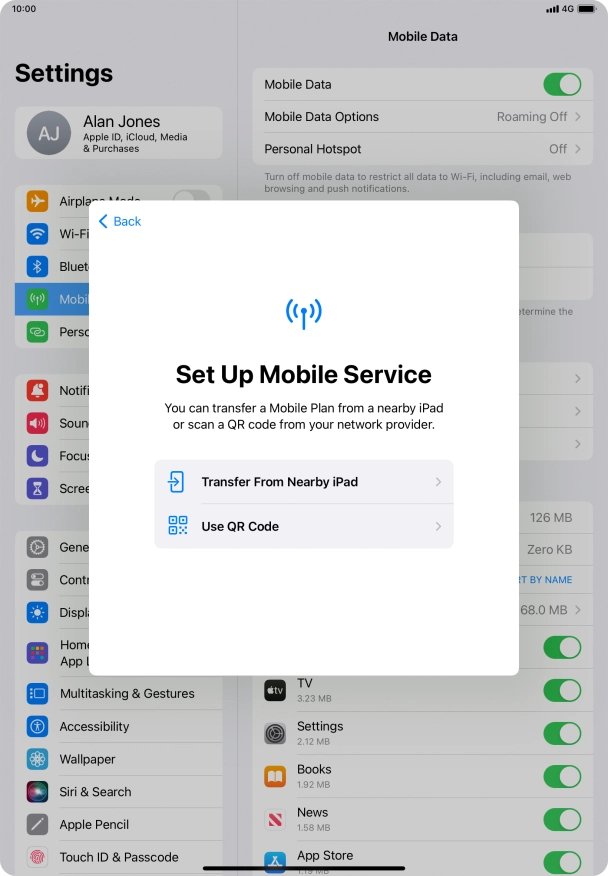 Press Use QR Code. Press Use QR Code.