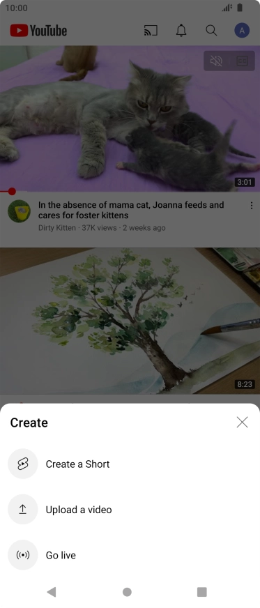Press Upload a video.