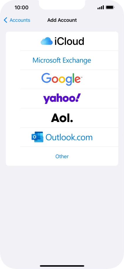 Press Microsoft Exchange.