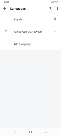 To select the new language as the default language, press the move icon next to the required language and drag it to the top of the list.