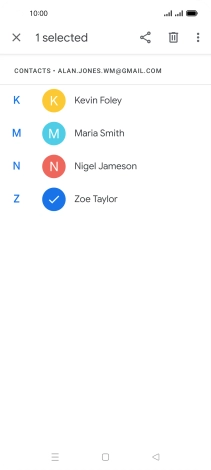 Press the required contact.