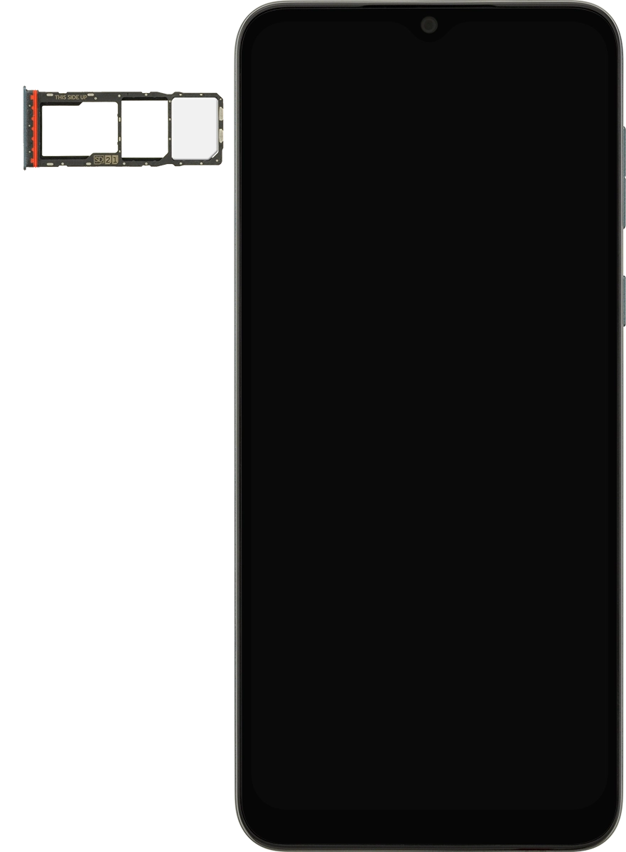 Turn your SIM as illustrated next to the second SIM holder and place it in the SIM holder.