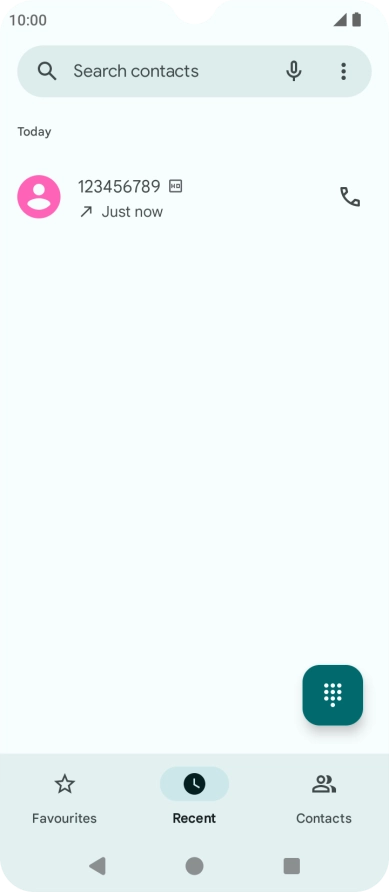 Press and hold the required number.